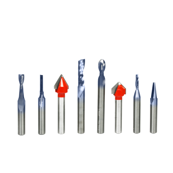 8 Piece CNC Router Bit General Purpose Set