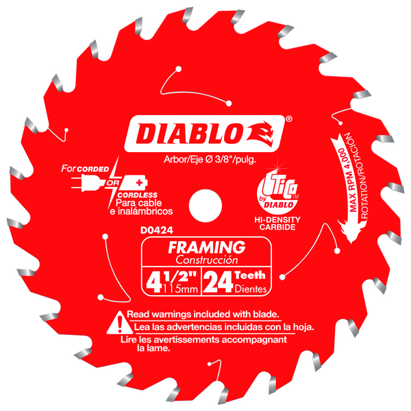 4-1/2" x 24-Teeth Framing Saw Blade for Wood