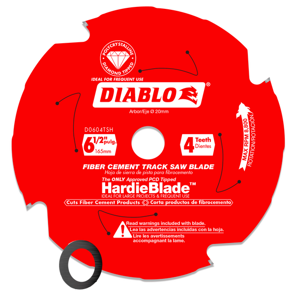 Diablo 6-1/2" 4-Teeth Track Saw Blade for JamesHardie™ and Fiber Cement