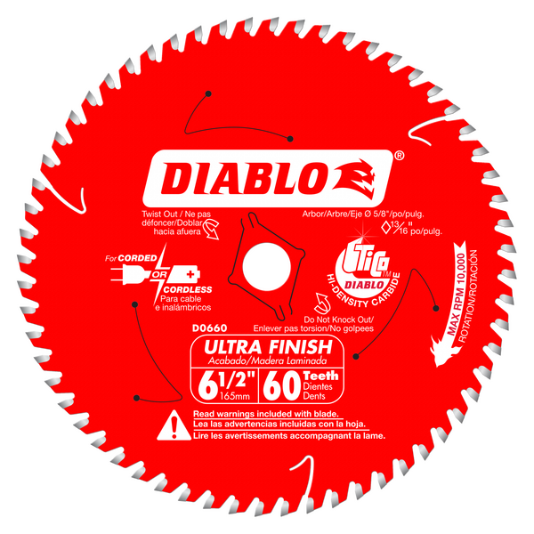 6-1/2" x 60-Teeth Ultra Finish Saw Blade for Wood