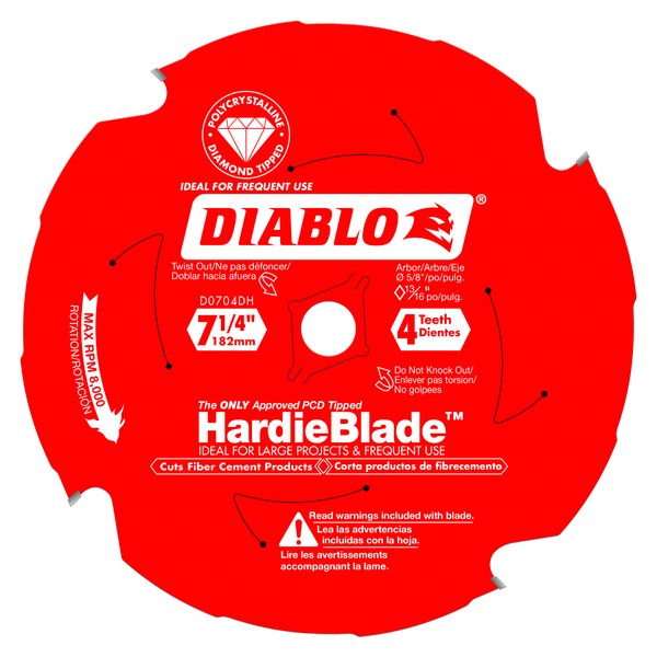 7-1/4" x 4 Tooth (PCD) Fiber Cement HardieBlade