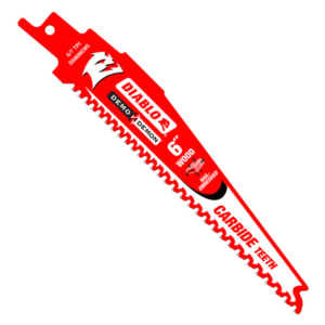 6" 5/7 TPI Demo Demon™ Carbide Teeth Reciprocating Saw Blades for Nail-Embedded Wood (3-Pack)
