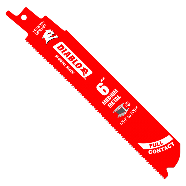6" 14/18TPI Bi-Metal Reciprocating Saw Blades for Medium Metal (5-Pack)
