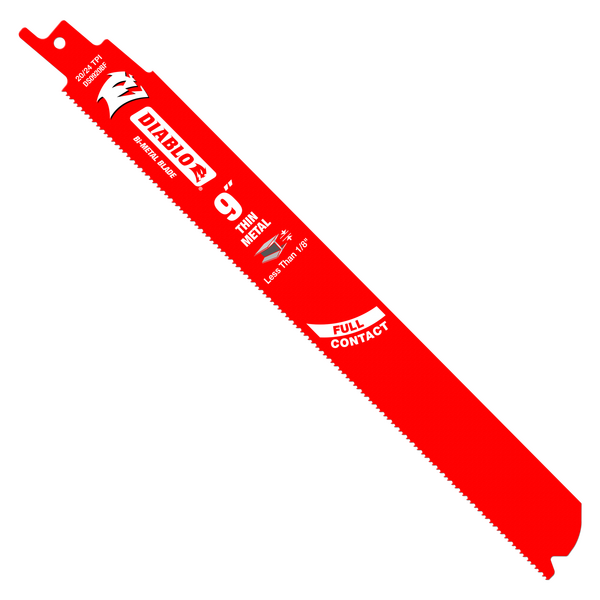 9" 20/24TPI Bi-Metal Reciprocating Saw Blades for Thin Metal (5-Pack)