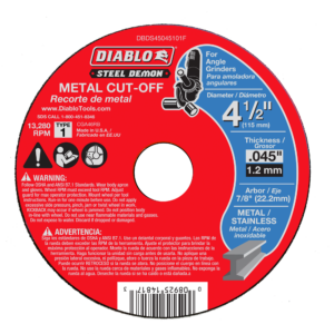 4-1/2" Type 1 Steel Demon™ Metal Cut-Off Disc